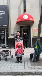 Cyril Winter protesting abortion on Bank St. Ottawa, Ontario, April 20, 2017